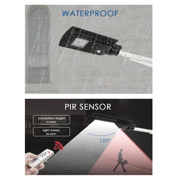 Водостойкий интегрированный солнечный светлый уличный фонарь с датчиком движения