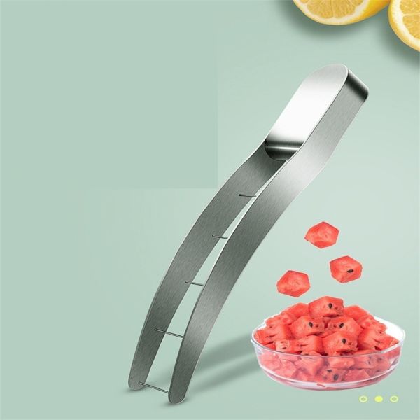 304 Stainless Steel Watermelon Slicer Cutter and Tongs in One Durable Cutting Machine