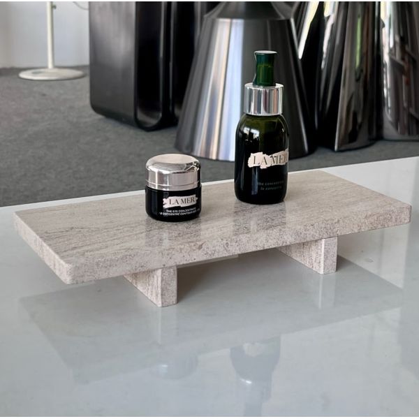 Mocha Grey Marble Tray | Luxury Natural Stone Serving Piece | Modern Centerpiece for Home Decor