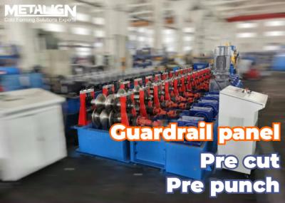 Highway Guardrail W Panels Metal Roll Forming Equipment With Hydraulic Punching And Magnetic Stacking