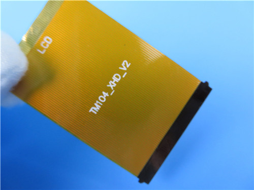 Однослойный PCB гибкого трубопровода построенный на polyimide 1oz с укреплением polyimide для соединителя LCD