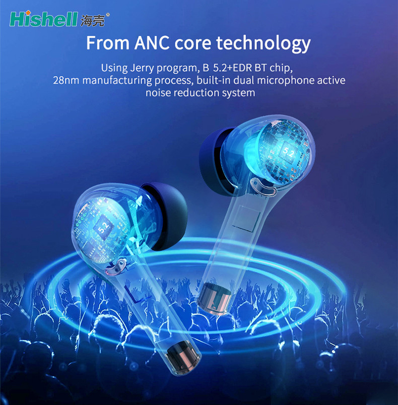 Дисплей СИД ENCL ANC отпочковывается наушники IPX5 беспроводное 500mAh J5 Bluetooth