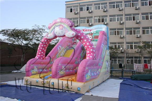 kids lovely kitty cat inflatable slide for sale
