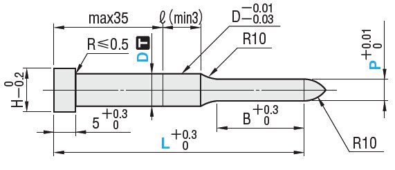 Traitement du poinçon DICOAT de pilote de fixation de bride de MISUMI/DIN, type de l'astuce R