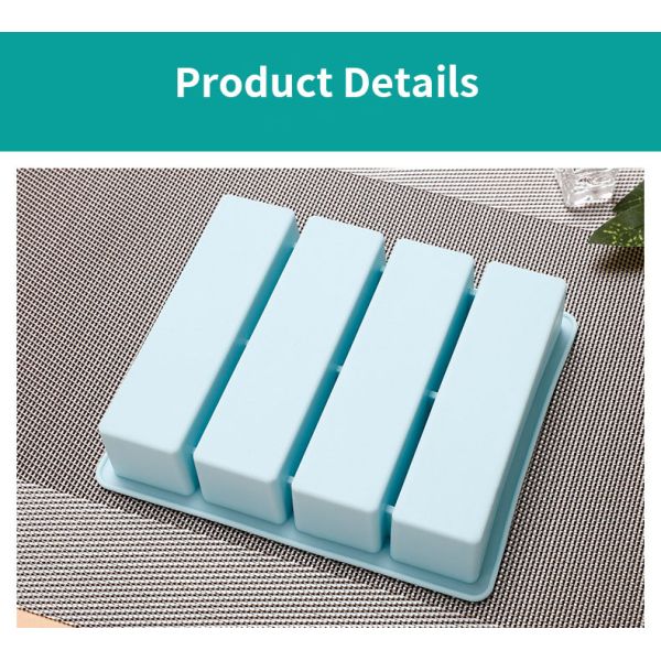 Multicolor 4 Grids Ice Cube Trays Molds with Food Grade Silicone Material 17*14.3*3.6cm