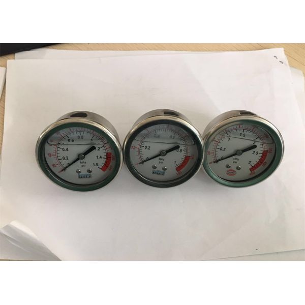 Манометр нержавеющей стали маслонаполненный для примыкания с тыловой стороны водоочистки