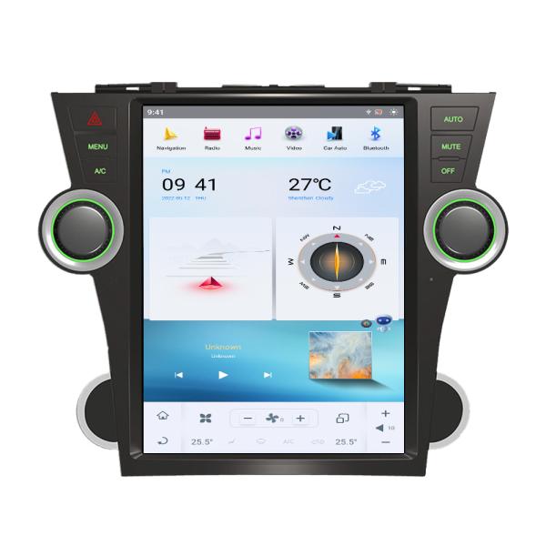 12 Inch Qualcomm Car Android Head Unit Tesla Style Android11 For Toyota Highlander 2009-2013