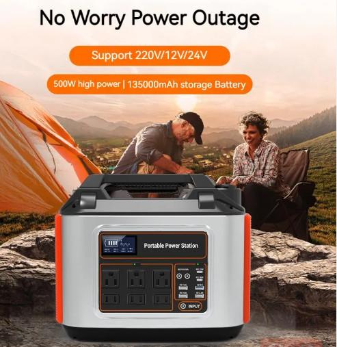 500 Watt Portable Power Supply Power Station Camping Spare Battery 110v 220v AC Most Powerful Solar Generator Emergency