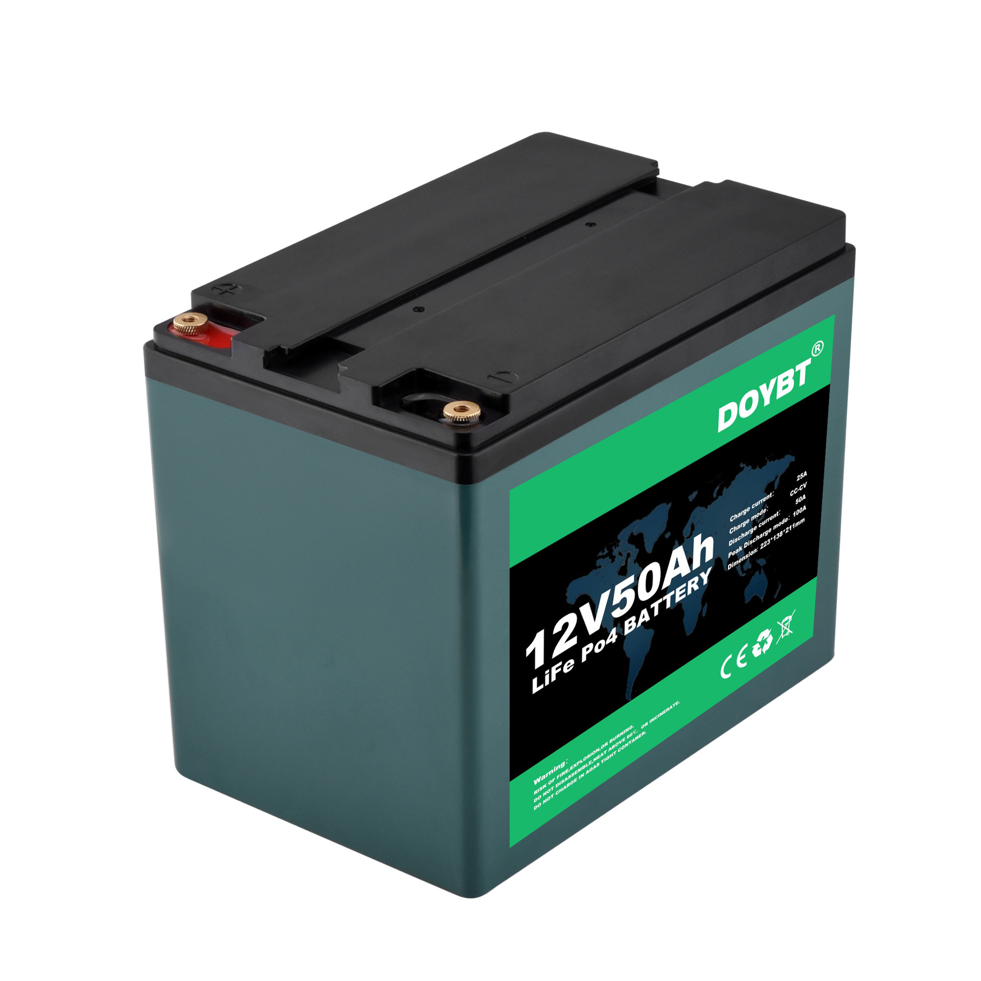 батарея 12V 50Ah LiFePO4 для скутеров ребенк RV/туриста удит искатель