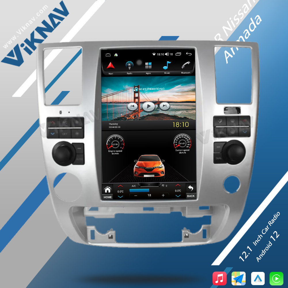 Viknav Android Авто сенсорный экран Автомобильное радио 12,1 дюйма Для Nissan Armada 2009-2010 GPS навигационный головной блок Видеоплеер