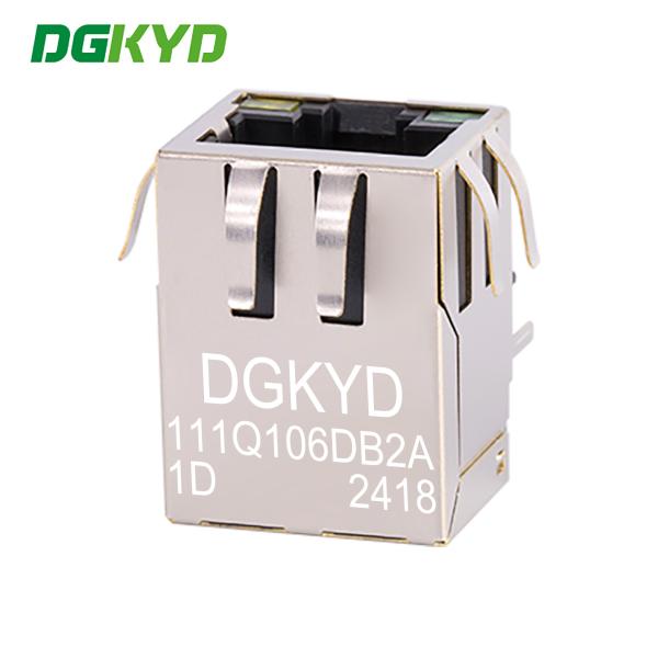 RJ45 Transformer Gigabit Integrated Filter with Light and Card Port Downward DGKYD111Q106DB2A1D