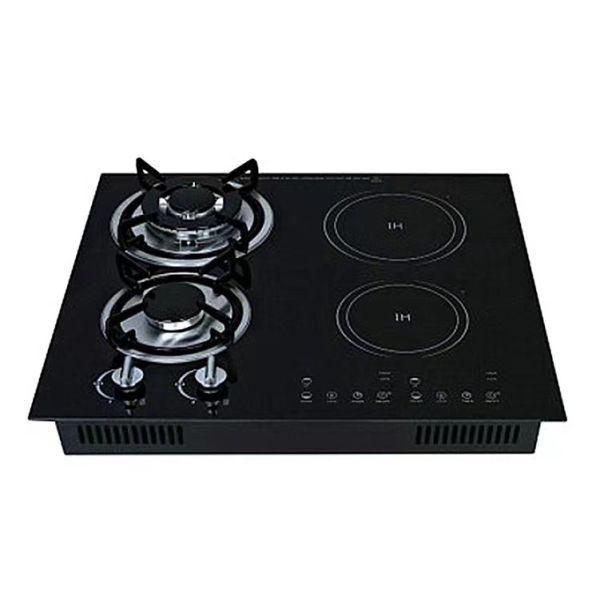 Stainless Steel Gas Cooktop 4 Burners Induction and Natural Gas Stove for Built-in