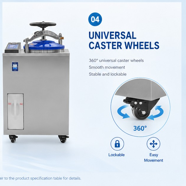 Cenlee OEM Laboratory Internal Cycle Steam Sterilizer 35-100L SUS304 116-134°C Digital Control Vertical Autoclave