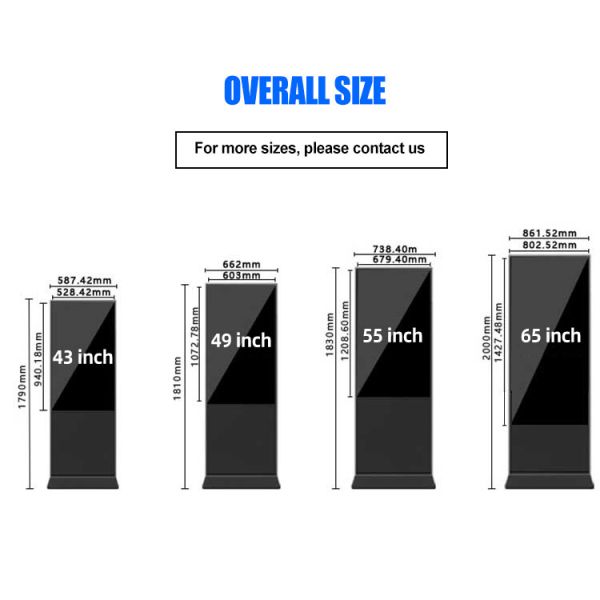 43Inch пол стоящий LCD рекламируя тотема Signage цифров дисплея вертикального