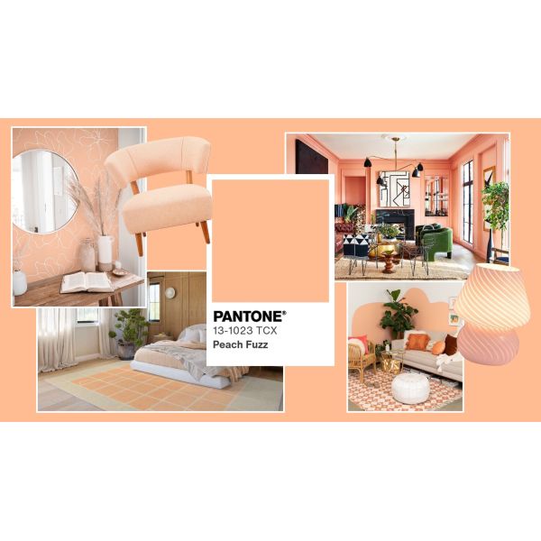 Peach Fuzz Pantone Color PVC Decorative Film In Roll For Kitchen Cabinet Doors