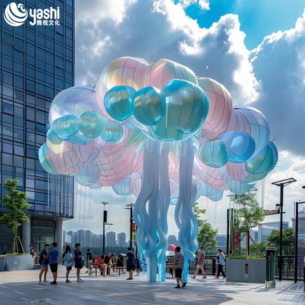 Outdoor Decorative Balloons LED Lighting Fixtures for Square