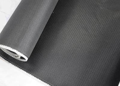 Black Silicone Coated Fiberglass Cloth , 1.25-1.3mm Silicone Fiberglass Fabric