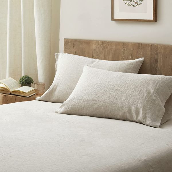 Gran tamaño de piedra Lavado de ropa de cama francesa Set de 4 100% de lino puro estilo europeo