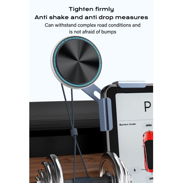 Elegante y duradero soporte de teléfono de automóvil magnético de metal cargador inalámbrico con luz para Iphone