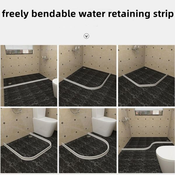 High Quality Silicone Shower Threshold Water Barrier Bathroom Water Stopper