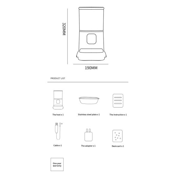 Comedor de mascotas inteligente de plástico 600ml Comedor automático para gatos Wifi 110V-240V