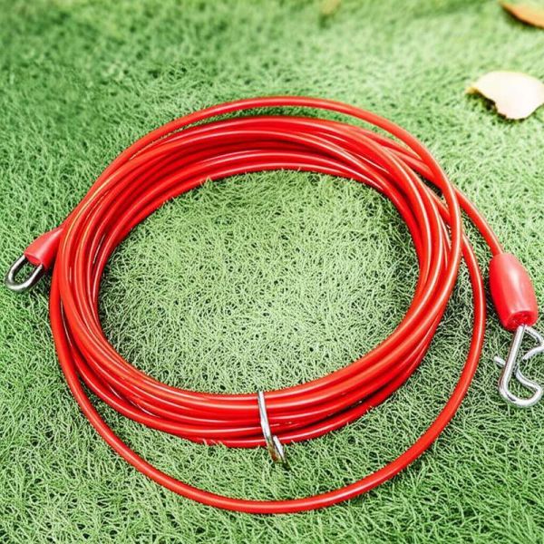 Retractable PVC Coated Dog Tie Out Cable with 12ft Length and Eco-Friendly Design