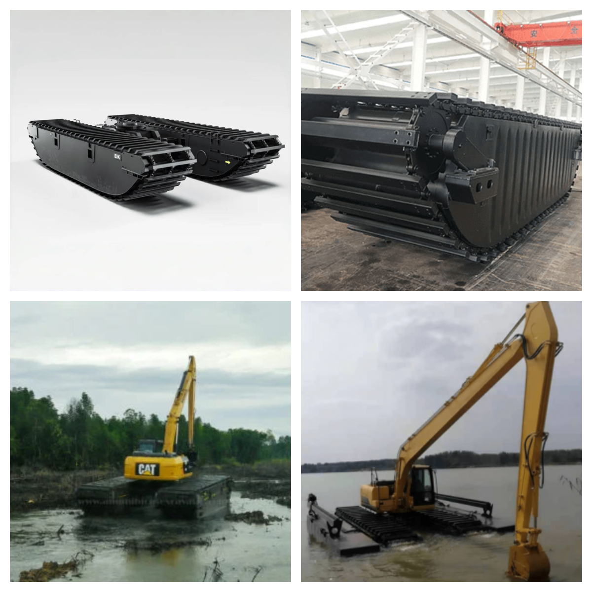 Custom Amphibious Undercarriage Pontoon for Excavators Wetlands Swamp Heavy Duty System
