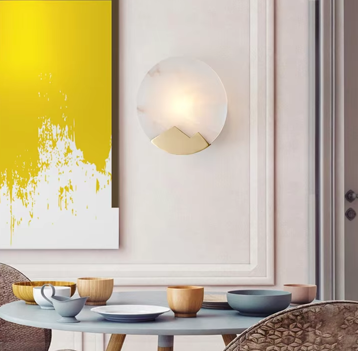 Luxury Alabaster Bedroom Bedside Wall Lamp Creative Staircase Aisle Art Decoration Background LED Wall Light