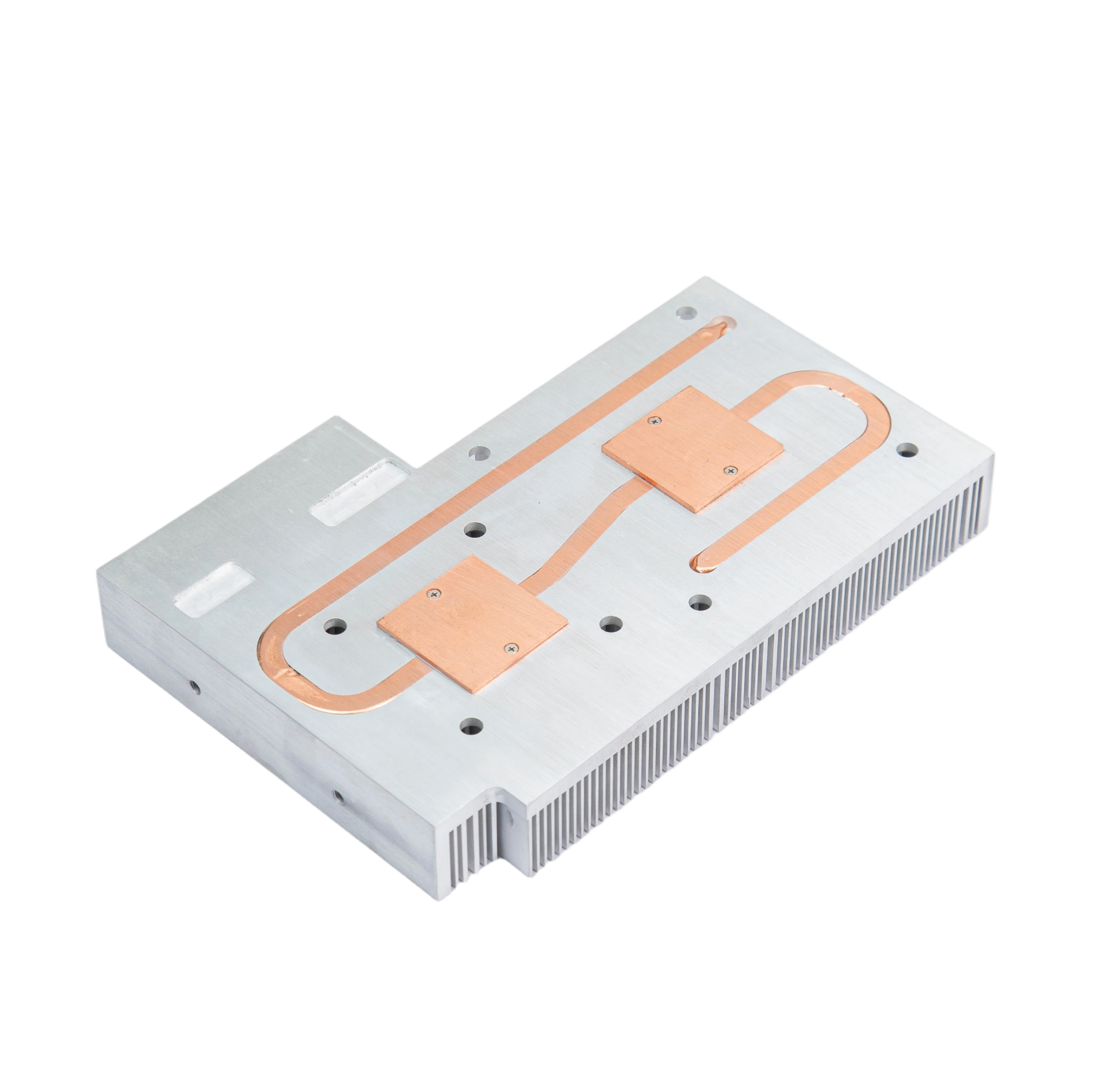Custom L-Shaped Heat Pipe Riveted Extruded Aluminum Heatsink for Industrial Equipment Cooling