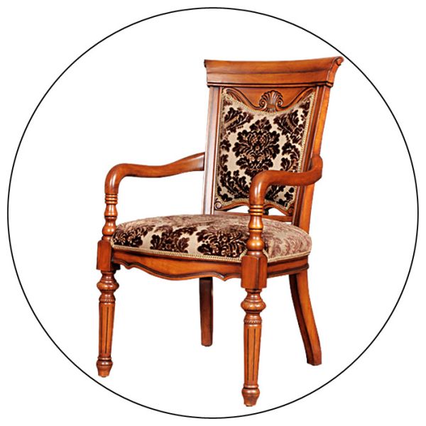 French Antique Wooden Throne Chair Oak Wood Frame Upholstered Farmhouse Chairs