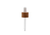 Dropper del aceite esencial del bambú con el pezón blanco del silicón para la botella de aceite esencial