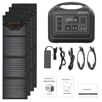 EU 1800W Outdoor Solar Portable Power Station For Camping With Panel