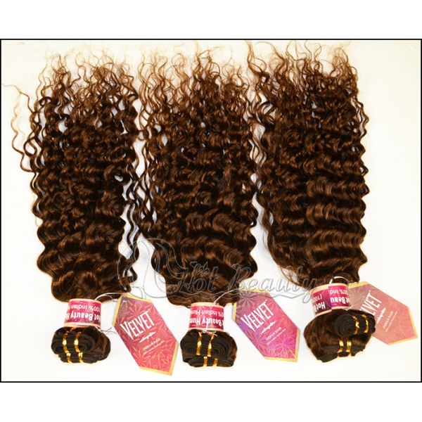 Deep Wave Indian Non Remy Human Hair Weaving Nautral Color OEM ODM