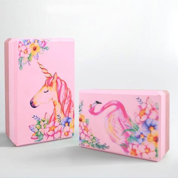 3x6x9'' blue purple colours EVA foam yoga block& yoga brick with shrink film packaging