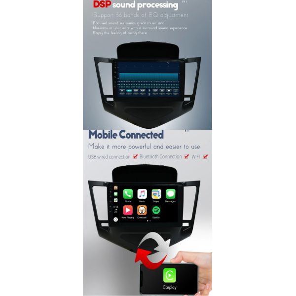 Pouce sans fil capacitif stéréo Android 10 de l'unité 7 de tête d'Android Carplay de double voiture de vacarme