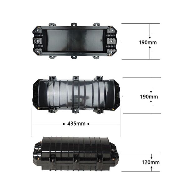 Bunchy 12 Core 2 Inlet 2 Outlet Fiber Optic Joint Splice Enclosure