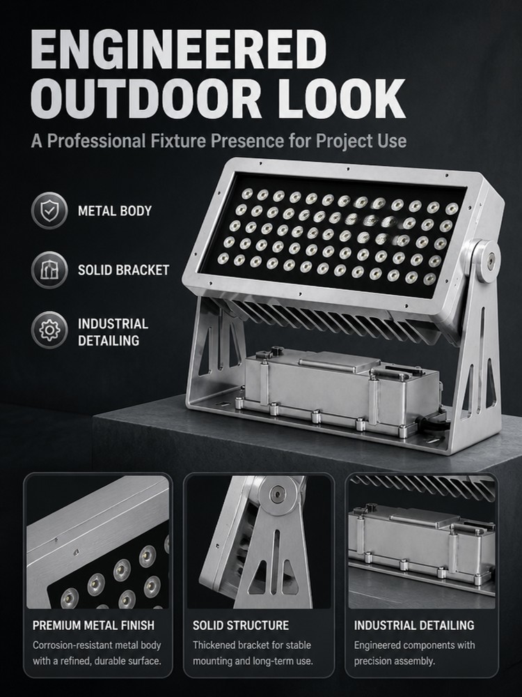 150W 200W Architectural LED Flood Light RGBW DMX512 IP65 Outdoor for Building Facade