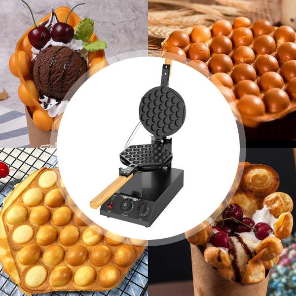 200mm Diameter Mould Size Electric Non-Stick Bubble Waffle Iron Baker for Snack Making
