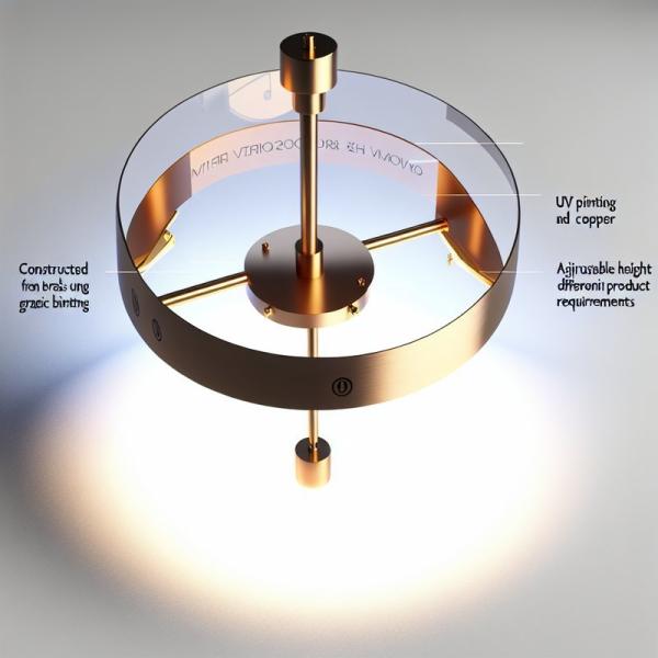 Adjustable Height Brass Copper Circular Chandelier with UV Printing