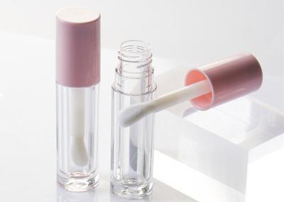 Transparent Frost Cosmetic Tube 4.5 ml Round Private Label Lip Gloss Tube With  Large Brush