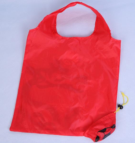 Custom Eco Friendly Polyester Reusable Nylon Folding Shopping Bags With Pouch