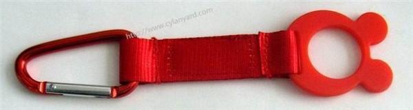 Functional Wrist strap bottle holder lanyard with metal carabiner, polyester wrist straps,