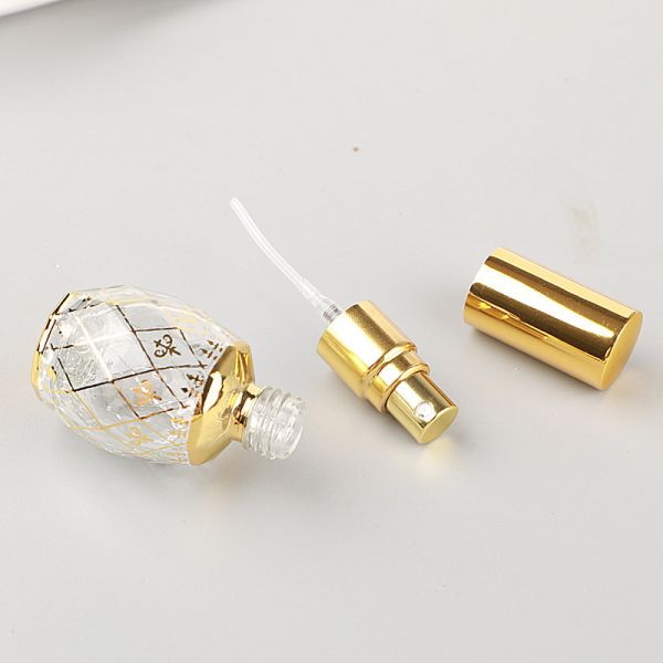 12ml Gold Electroplating Glass Fine Mist Bottle Portable Perfume Pump Bottle