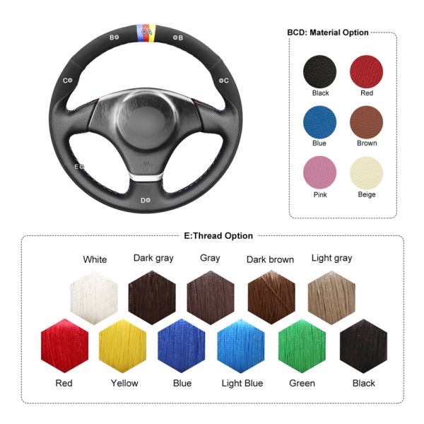 MEWANT For Toyota RAV4 Celica Matrix MR2 Supra Voltz Caldina MRS Corolla Diy Hand Stitch Suede Leather Steering Wheel Cover Wrap
