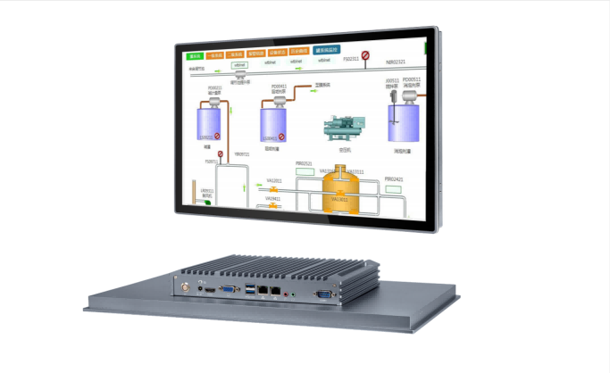 23.8 Inch IP65 Industrial Panel PC / Embedded Monitor IP65 Fanless HMI Monitor