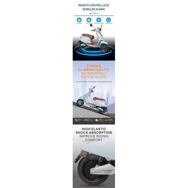 15MOSFET Electric Motorcycle Scooter E Mopeds For Adults 65km-70km Range