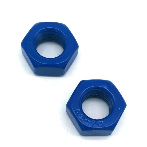 Ss304 / 316 Stainless Steel Heavy Hex Nut Zinc Plated Blue Telfon DIN933