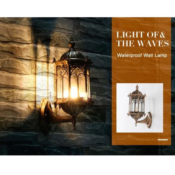 Retro Outdoor Waterproof Antirust E27 Wall Lamp Garden Gateway wall Sconce(WH-VR-123)