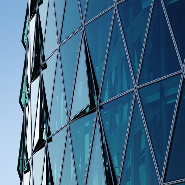ODM Aluminum Curtain Walls Fireproof Relective Tempered Glass