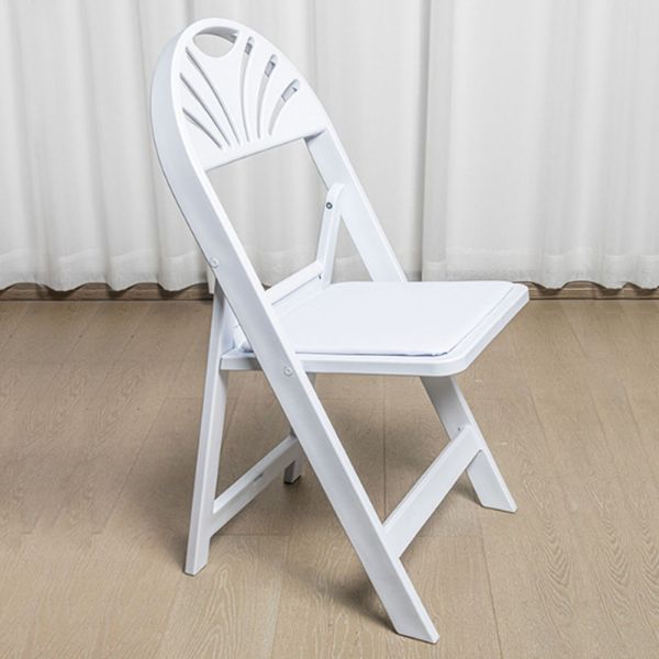 Foldable White Resin Metal Plastic Garden Chair for Event and Weddings Rental at Hotel